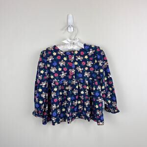 Vintage Healthtex Floral Teddy Bear Blouse Shirt 24 Months